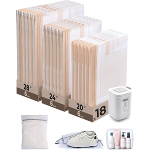 image:imageBAGSMART Vacuum Seal Storage Bags for Clothing Travel 18 Pack Travel Essentials Bundle includes Laundry Bag amp Waterproof Shoe Bag amp TSA Approved Toiletry Bag Hand Pump Included21 Combo Travel