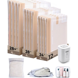 image:imageBAGSMART Vacuum Seal Storage Bags for Clothing Travel 18 Pack Travel Essentials Bundle includes Laundry Bag amp Waterproof Shoe Bag amp TSA Approved Toiletry Bag Hand Pump Included15 Combo Travel