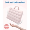 image:imageBAGSMART 156 Inch Laptop Sleeve with Pocket Puffy Laptop Case for Work  Quilted Laptop Bag for Women with Strap Portable M5 MacBook Pro 16 HP Dell Lenovo ASUS for CollegeBrown